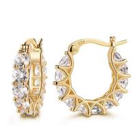 Brass Lever Back Earring brass earring lever back clip micro pave cubic zirconia & for woman Sold By Pair
