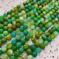 Natürliche Streifen Achat Perlen, DIY, grün, verkauft per ca. 38 cm Strang