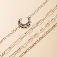 Cink Alloy narukvice, s 6cm Produžetak lanac, pozlaćen, 4 komada & modni nakit & za žene, srebro, Dužina 18.5 cm, Prodano By Set