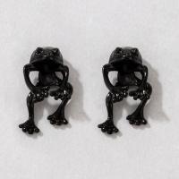 Tibetan Style Stud Earring, Frog, plated, fashion jewelry & for woman, more colors for choice, 23x10mm, Sold By Pair