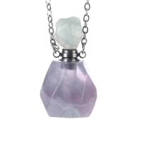 Purple Fluorite Perfume Bottle Pendant Unisex & enamel & faceted purple 20x30-40mm Sold By PC