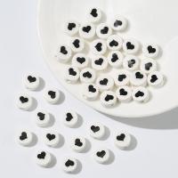 Kunstdruck Porzellan Perlen, rund, DIY & verschiedene Stile für Wahl, weiß, 8mm, verkauft von PC