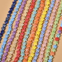 Glazirane porculanske perle, Porculan, Cvijet, stoving lakova, možete DIY, više boja za izbor, 12mm, Približno 28računala/Strand, Prodano By Strand