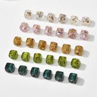 Lampwork Beads,  Square, handmade, DIY & silver foil, more colors for choice, 10x11mm, Sold By PC