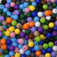 Solid Color Akril gyöngyök, Kerek, csiszolt, DIY & különböző méretű a választás, kevert színek, Által értékesített Bag