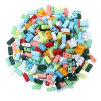 Acrylic Jewelry Beads, Rectangle, stoving varnish, DIY, mixed colors, 4.5-9mm, 100PCs/Bag, Sold By Bag