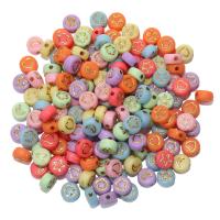 Acrylic Jewelry Beads, Round, DIY & enamel, mixed colors, 4x7mm, 100PCs/Bag, Sold By Bag