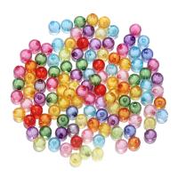 Perla u Bead Akril perle, Krug, uglađen, možete DIY, miješana boja, 8x8mm, 100računala/Torba, Prodano By Torba