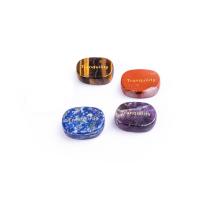 Gemstone Decoration, Ellipse, stoving varnish, different materials for choice, more colors for choice, 20x25mm, Sold By PC