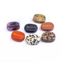 misto de pedras semi-preciosas enfeites, elipse, estufagem de verniz, materiais diferentes para a escolha, Mais cores pare escolha, 20x25mm, vendido por PC