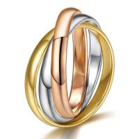 Stainless Steel Finger Ring 316L Stainless Steel rose gold color plated fashion jewelry & Unisex 3mm Sold By PC