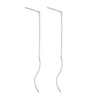 304 Stainless Steel Thread Through Earrings, machine polished, fashion jewelry & DIY & Unisex, original color, 79mm, Sold By PC