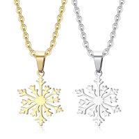 Stainless Steel Jewelry Necklace, 304 Stainless Steel, Snowflake, plated, fashion jewelry & DIY & Unisex & different styles for choice, more colors for choice, 35mm, Sold By PC