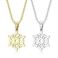 Stainless Steel Jewelry Necklace, 304 Stainless Steel, Snowflake, plated, fashion jewelry & DIY & Unisex & different styles for choice, more colors for choice, 26mm, Length:55 cm, Sold By PC