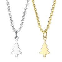 Edelstahl Schmuck Halskette, 304 Edelstahl, Weihnachtsbaum, plattiert, Modeschmuck & DIY & unisex & verschiedene Stile für Wahl, keine, 17mm, Länge:55 cm, verkauft von PC