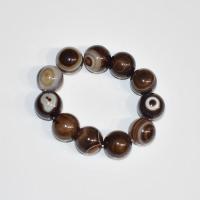 Ágata jóias pulseira, Café: Onyx, unissex, 20mm, Aprox 11PCs/Strand, vendido por Strand