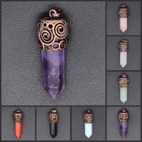 Gemstone Pendant, with Copper, different materials for choice & Unisex, 40x15mm, Sold By PC