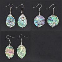Shell Earrings Zinc Alloy with Abalone Shell Unisex nickel lead & cadmium free 40*22mm 25*25mm Sold By Pair