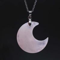 Латунь Ожерелье, с Полудрагоценный камень, Луна, различные материалы для выбора & Мужская, не содержит никель, свинец, 30x26mm, продается PC