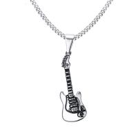 Stainless Steel Pendants 304 Stainless Steel Guitar for man original color Sold By PC