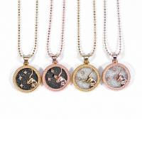 Zinc Alloy Jewelry Necklace with Resin with 5cm extender chain Round plated fashion jewelry & with constellation symbols & for woman nickel lead & cadmium free Length 46.4 cm Sold By PC