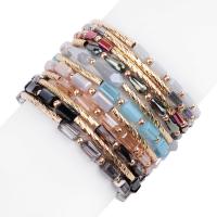 Crystal Bracelets Brass with zinc alloy bead & Crystal Round gold color plated fashion jewelry & for woman nickel lead & cadmium free Length 18 cm Sold By PC