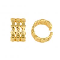 Fashion Earring Cuff and Wraps Brass Round gold color plated & for woman 14mm Sold By Pair