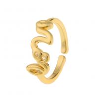 Brass Cuff Finger Ring gold color plated Adjustable & for woman Sold By PC