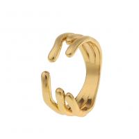 cobre Cuff Ring Finger, cromado de cor dourada, Ajustável & Mais tamanhos a sua ecolha & para mulher, vendido por PC