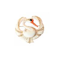 Enamel Brooch, Tibetan Style, Swan, gold color plated, Unisex & with rhinestone, nickel, lead & cadmium free, 55mm, 10PCs/Lot, Sold By Lot