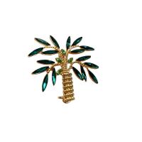 Rhinestone Brooch Zinc Alloy with Resin Rhinestone Tree gold color plated fashion jewelry & Unisex & with rhinestone nickel lead & cadmium free Sold By Lot
