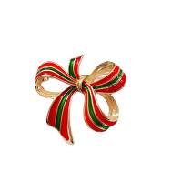 Enamel Brooch Zinc Alloy Bowknot gold color plated Unisex nickel lead & cadmium free 42mm Sold By Lot