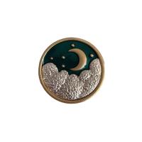 Enamel Brooch, Tibetan Style, with Plastic Pearl, Flat Round, gold color plated, Unisex & different styles for choice, nickel, lead & cadmium free, 30mm, 10PCs/Lot, Sold By Lot
