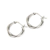 925 Sterling Silver Huggie Hoop Earring, Donut, platinum color plated, for woman, 14.80x3.20mm, Sold By Pair