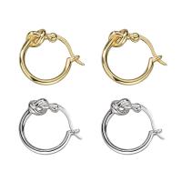 925 Sterling Silver Huggie Hoop Earring, plated, for woman, more colors for choice, 16x15mm, Sold By Pair