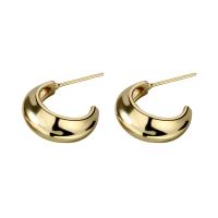 925 Sterling Silver Stud Earrings gold color plated for woman Sold By Pair
