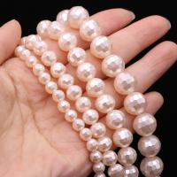 Muschelkern Perle, rund, DIY & verschiedene Größen vorhanden & facettierte, verkauft per ca. 14-15 ZollInch Strang