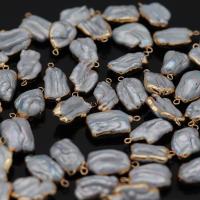 Barock kultivierten Süßwassersee Perlen, Messing, mit Natürliche kultivierte Süßwasserperlen, natürlich, DIY, frei von Nickel, Blei & Kadmium, 12x20-18x23mm, verkauft von PC