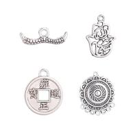 Tibetan Style Pendants, plated, silver color, Sold By Bag