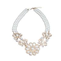 Plastic Pearl Necklace with Zinc Alloy zinc alloy lobster clasp micro pave cubic zirconia & for woman mixed colors Length 49 cm Sold By PC