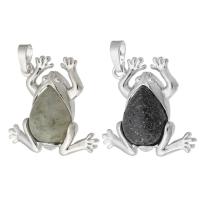 Gemstone Pendants Jewelry Brass with Gemstone Frog fashion jewelry & DIY Approx 5mm Sold By PC