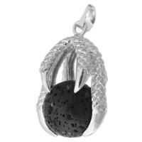 Gemstone Pendants Jewelry, Brass, with Lava, fashion jewelry & DIY, black, 23x35x11mm, Hole:Approx 5mm, Sold By PC