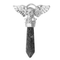 Gemstone Pendants Jewelry, Brass, with Lava, fashion jewelry & DIY, black, 35.50x49x9mm, Hole:Approx 3mm, Sold By PC