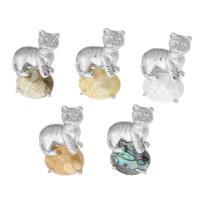 Shell Pendants, Brass, with Shell, Cat, fashion jewelry & DIY, more colors for choice, 22x32x8mm, Hole:Approx 5mm, Sold By PC