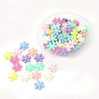 Solid Color Akril gyöngyök, Virág, DIY, kevert színek, 25x15mm, Által értékesített Bag