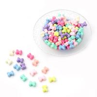 Solid Color Akril gyöngyök, Bowknot, DIY, kevert színek, 9x6mm, Kb 550PC-k/Bag, Által értékesített Bag