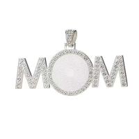 Zinc Alloy Pendant Cabochon Setting plated DIY & with rhinestone nickel lead & cadmium free 25mm Sold By PC