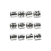Zinc Alloy Jewelry Beads Column silver color plated DIY silver color nickel lead & cadmium free Sold By Bag