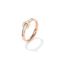 Partículas de acero anillo, con Nácar Blanca, Donut, diverso tamaño para la opción & para mujer, color de rosa dorada, 2.50mm, Vendido por UD