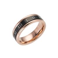 Titanium Steel Finger Ring, Donut, Vacuum Ion Plating, rotatable & different size for choice & for woman, black, 6mm, Sold By PC